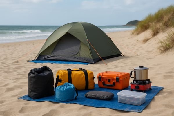 Como proteger os equipamentos de camping da areia e da umidade do mar na praia